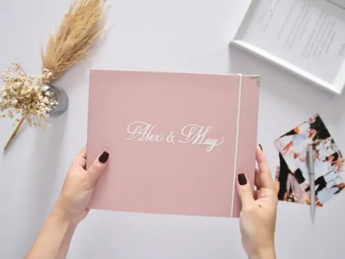Livro de Assinaturas Casamento Rosa Antigo