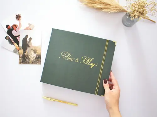 Livro de Assinaturas Casamento Verde Escuro