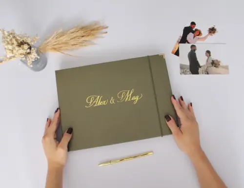 Livro de Assinaturas Casamento Verde Oliva