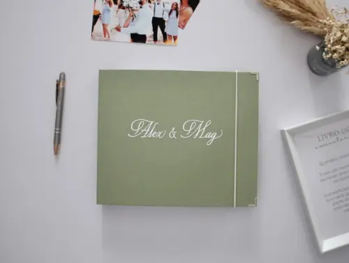 Livro de Assinaturas Casamento Verde Pistache