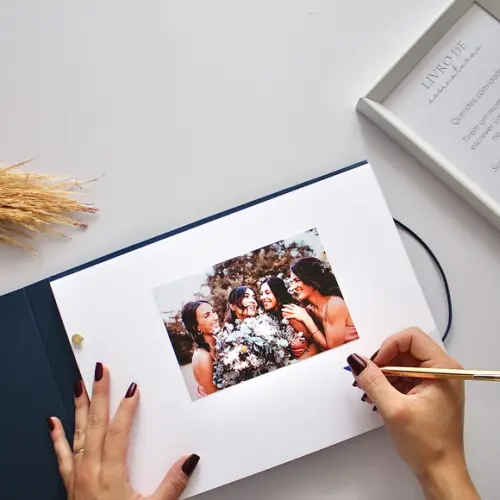 Guestbook Casamento Álbum Quadrado Livro De Recados e Assinatura