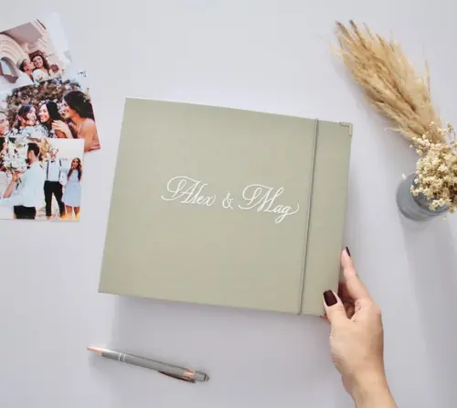 Livro de Assinaturas para Casamento Cinza