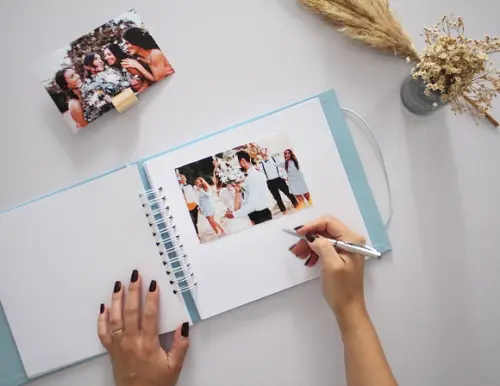 Álbum Guestbook Quadrado Casamento Livro De Mensagens Foto