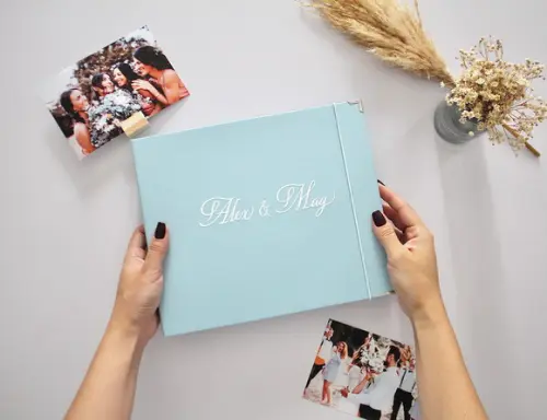 Álbum Guestbook Quadrado Casamento Livro De Mensagens Foto