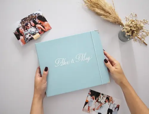 Livro de Assinaturas Personalizado Casamento Azul Serenity