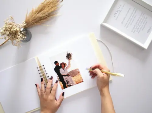 Guestbook Quadrado Personalizado Para Casamento Álbum De Memóri