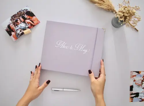 Livro de Mensagem Casamento Lilás