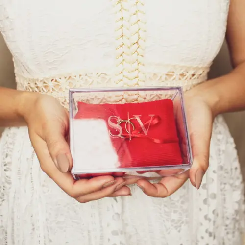 Porta Alianças Acrílico Personalizado Casamento Vermelho