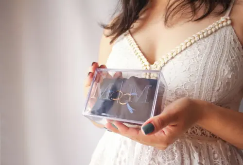 Porta Alianças Personalizado Casamento Azul Marinho