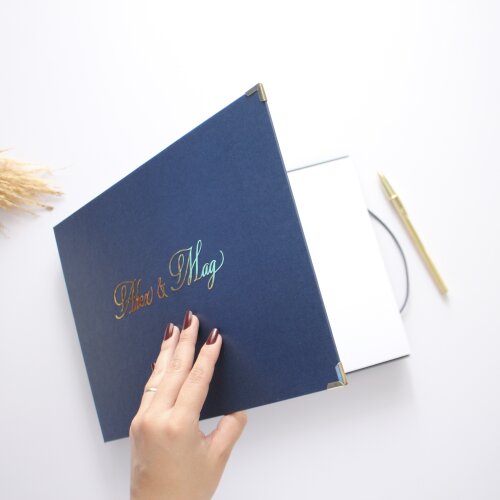 Guestbook Casamento Álbum Quadrado Livro De Recados e Assinatura