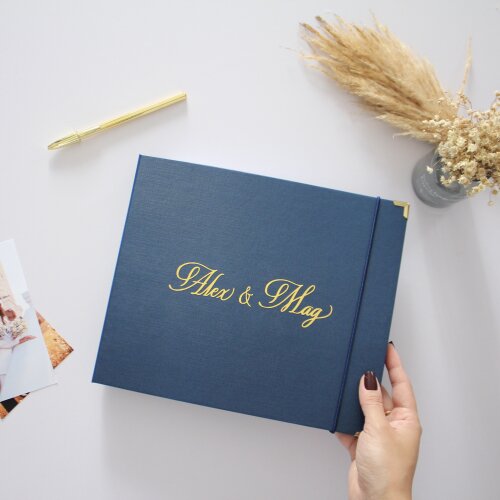 Livro de Assinaturas Casamento Azul Marinho