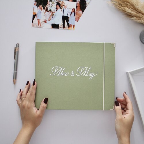 Livro de Assinaturas Casamento Verde Pistache