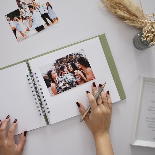 Livro de Assinaturas Casamento Verde Pistache