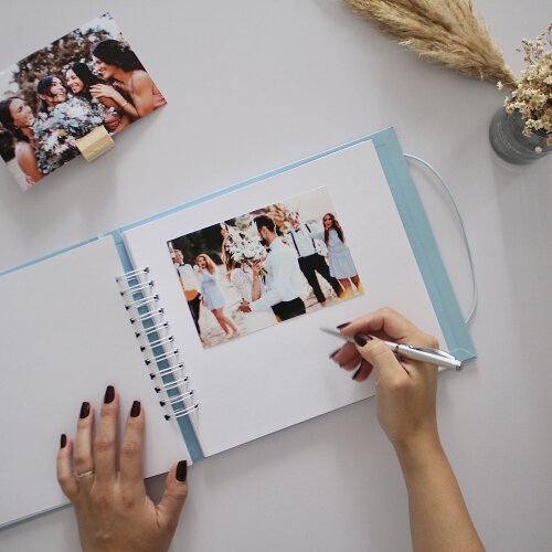 Álbum Guestbook Quadrado Casamento Livro De Mensagens Foto