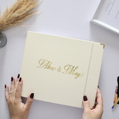 Guestbook Quadrado Personalizado Para Casamento Álbum De Memóri