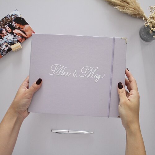 Livro de Mensagem Casamento Lilás