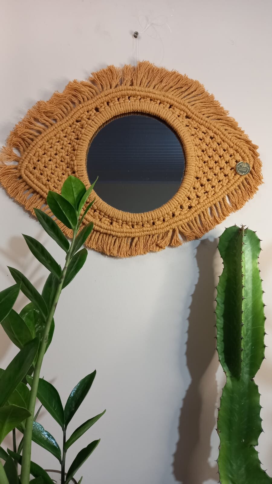 Espelho Olho Místico 30cm em Macramê - Decoração Boho de Prot
