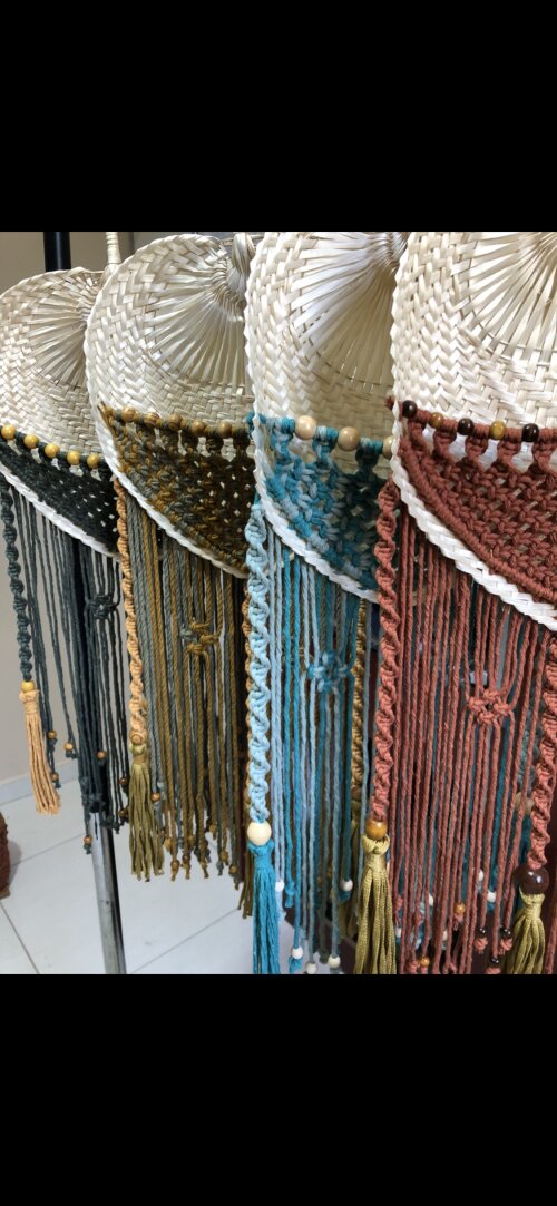 Leques com macrame