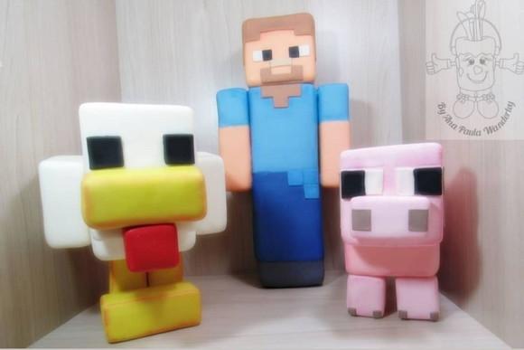 Bonecos Minecraft para Decoração de Festa Infantil