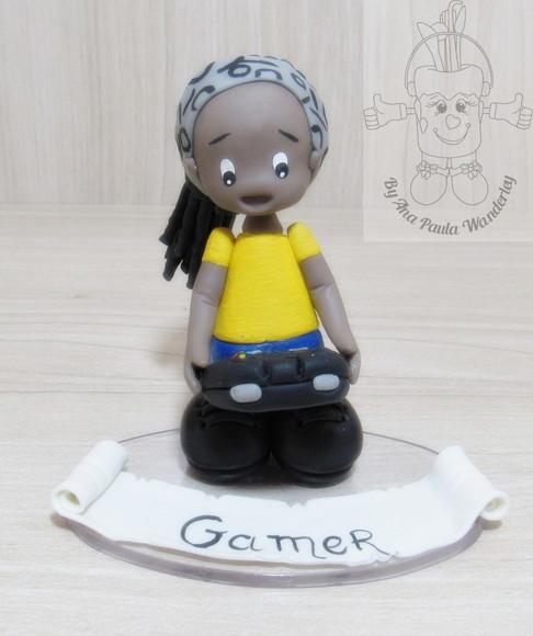 Boneco Profissão Gamer em Biscuit Personalizado | Miniatura Deco