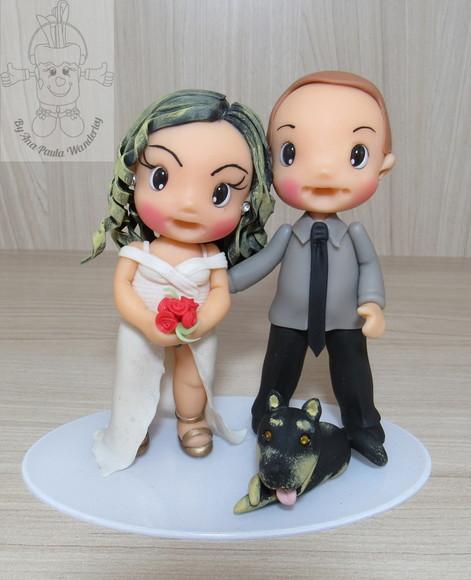 Topo de Bolo Noivinhos Personalizado Casamento e Noivado
