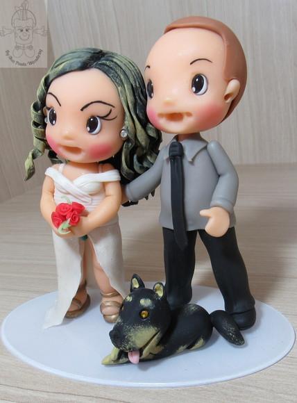 Topo de Bolo Noivinhos Personalizado Casamento e Noivado