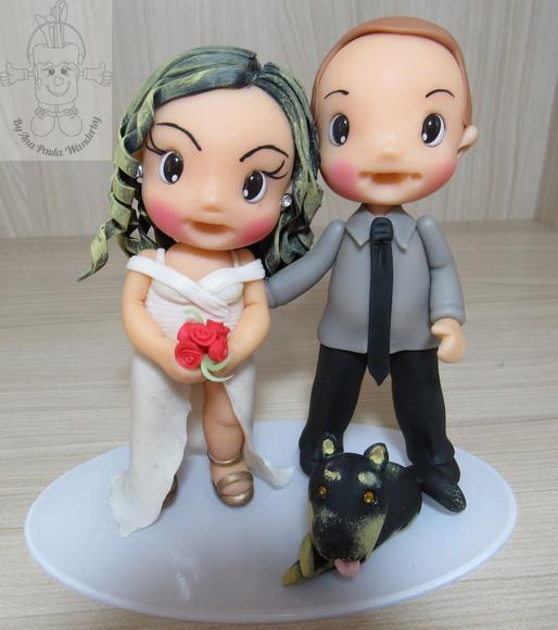 Topo de Bolo Noivinhos Personalizado Casamento e Noivado