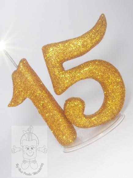 Vela 15 Anos brilho Luxo | Vela de Aniversário Debutante