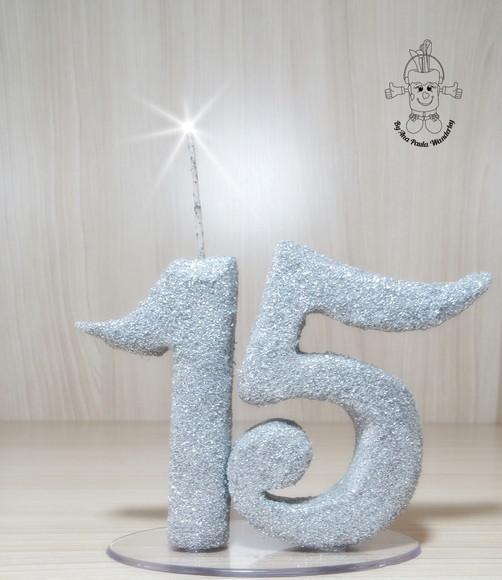 Vela 15 Anos brilho Luxo | Vela de Aniversário Debutante