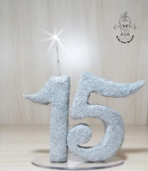 Vela 15 Anos brilho Luxo | Vela de Aniversário Debutante