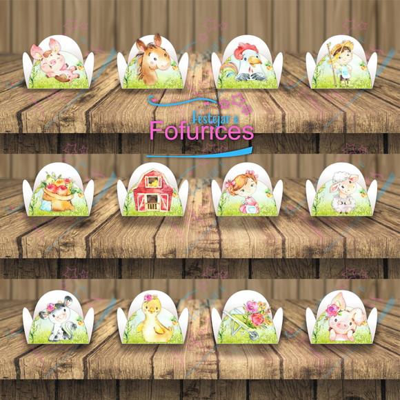 Forminhas personalizadas Fazendinha Aquarelada -