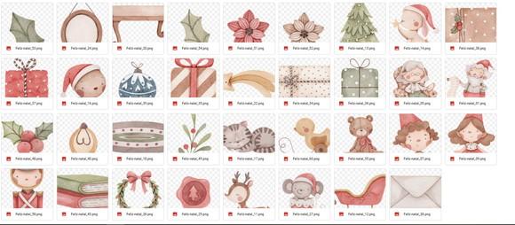 Kit Digital Natal Aquarelado 2022
