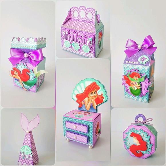 Kit Festa 100 Lembrancinhas Personalizadas Ariel Sereia Luxo