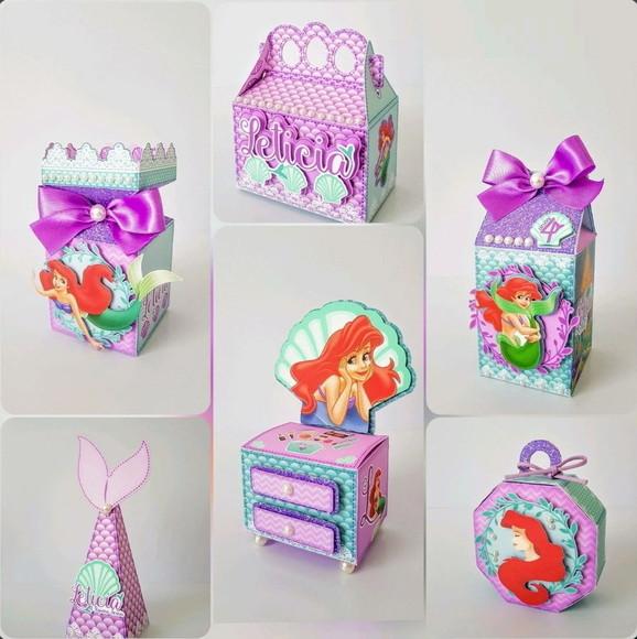 Kit Festa 30 Lembrancinhas Personalizadas Ariel Sereia