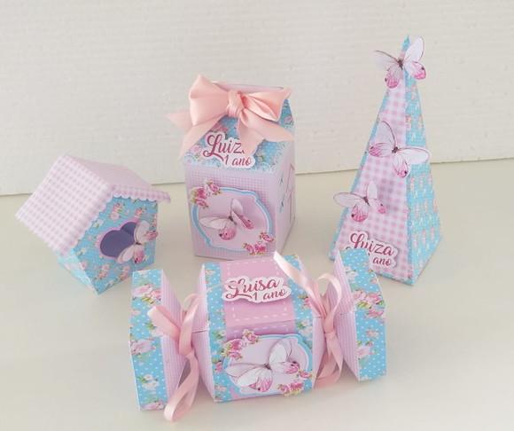 Kit Festa 40 Lembrancinhas Personalizadas jardim luxo 3D