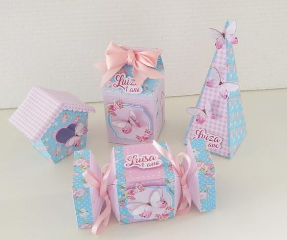 Kit Festa 40 Lembrancinhas Personalizadas jardim luxo 3D