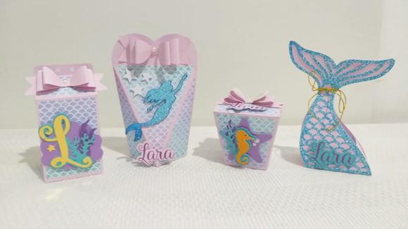 Kit Festa 40 Lembrancinhas Personalizadas Sereia Luxo Rosa