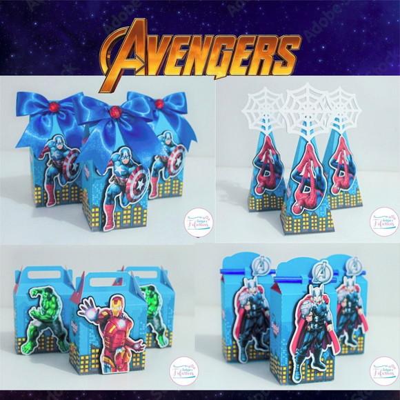 Kit Festa 60 Lembrancinhas Personalizadas Vingadores