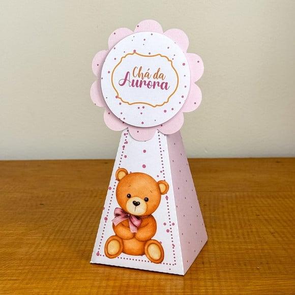 30 Itens Chá de Bebê Ursinha Rosa 1 Caixinhas Festas
