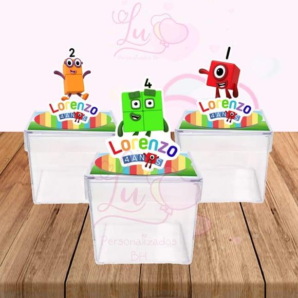 Apliques 3d para Caixa Acrílica Numberblocks-30 Unidades