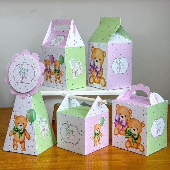 Kit Festa 20 Itens Chá Revelação Verde e Lilás 2