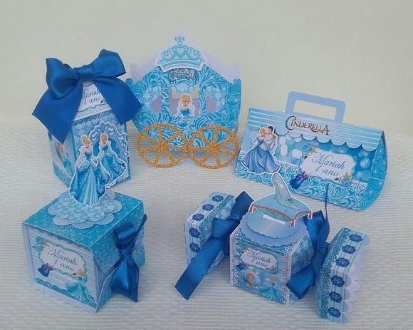 Kit Festa 50 Lembrancinhas Personalizadas Cinderela