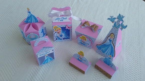 Kit Festa 50 Lembrancinhas Personalizadas Cinderela 2- 3d