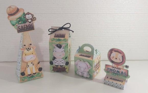 Kit Festa Personalizada Safari Aquarelado 1 - 40 Itens- 3d