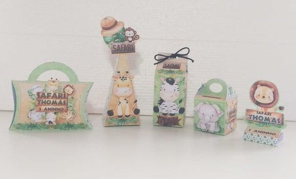 Kit Festa Personalizada Safari Aquarelado 1-15 Itens