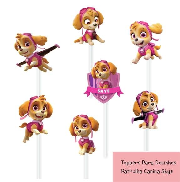 Toppers para Docinhos Patrulha Menina- 50 Unidades