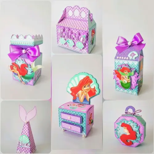 Kit Festa 100 Lembrancinhas Personalizadas Ariel Sereia Luxo