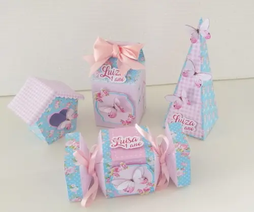 Kit Festa 40 Lembrancinhas Personalizadas jardim luxo 3D