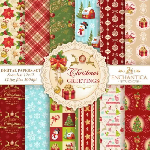 Kit papel digital natal