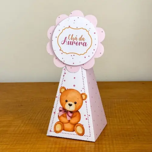 30 Itens Chá de Bebê Ursinha Rosa 1 Caixinhas Festas